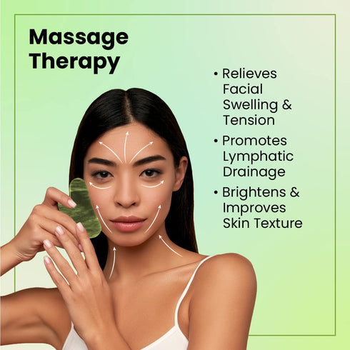 Lindo Jade Gua Sha Duo - Facial GuaSha Contour Massager Tool, 100% Natural Jade Stone, Quality Beauty Face Tool, Lifting, Sculpting and Contouring...