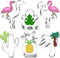 Hawaiian Cookie Cutter Set - 6 Piece: Cactus, Pineapple, Flamingo, Monstera Leaf, Palm Tree - Tropical Cookie Cutters for Summer Parties...