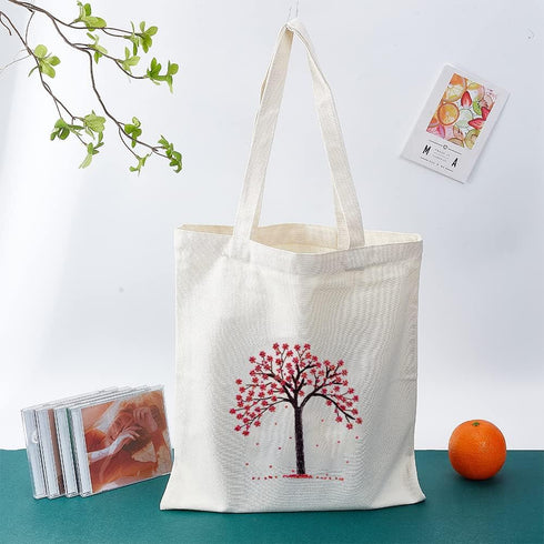 WADORN DIY Tote Canvas Bag Embroidery Kit with Tree Pattern, Tote Bag Needlepoint Starter Kit Personalized Canvas Bag Cross Stitch Kit with Instru...
