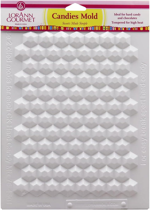 LorAnn Hard Candy Making Mold Gems Set - Includes Rectangle, Hexagon and Disc Molds...