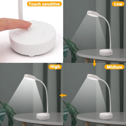 2 Pack LED Desk Lamp, Table Lamp, Desk Lamps for Home Office, 3 Brightness Levels with USB Charging Port, Desk Light Touch Control with Adjustable...