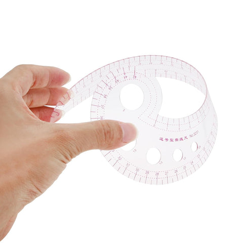 3pcs Clothing Patterning Ruler Sew French Curve Ruler Metric Shaped Plastic Sewing Tools Include Curve Ruler Triangular Ruler Tracing Wheel for Be...