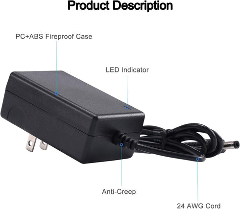 15V 2A Power Supply Adapter - COOLM AC 100-240V 50-60hz DC 15 Volt 2 amp 30W Charger Transformer Interface Size 5.5x2.5mm 15V/2A 2000mA...
