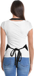 DALIX Apron Commercial Restaurant Home Bib Spun Poly Cotton Kitchen Aprons (2 Pockets) in Black...
