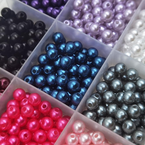 INSPIRELLE 1800 pieces 6mm Pearl Beads 30 Colors Plastic Spacers Beads for Jewelry Making and Crafting...