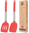 Pack of 2 Silicone Solid Turner, Non Stick Slotted Kitchen Spatulas, High Heat Resistant BPA Free Cooking Utensils, Ideal Cookware for Fish, Eggs,...