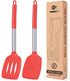 Pack of 2 Silicone Solid Turner, Non Stick Slotted Kitchen Spatulas, High Heat Resistant BPA Free Cooking Utensils, Ideal Cookware for Fish, Eggs,...