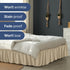Wrap Around Dust Ruffle Bed Skirt - Beige - for King Size Beds with 15 Inch Drop - Easy Fit Elastic Strap - Adjustable Pleated Bedskirt w/Brushed ...
