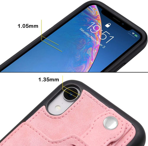 TOOVREN Cover for iPhone XR Wallet Case with Lanyard Strap Card Holder Protective Cover with Stand Wallet Leather PU Adjustable Detachable Lanyard...