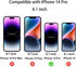 3 Pack Anti-Blue Privacy Tempered Glass Suit for iPhone 14 Pro Anti-Spy Screen Protector Anti-Peeping Film 9H Hardness Anti-scratch 6.1 inch (Blue...