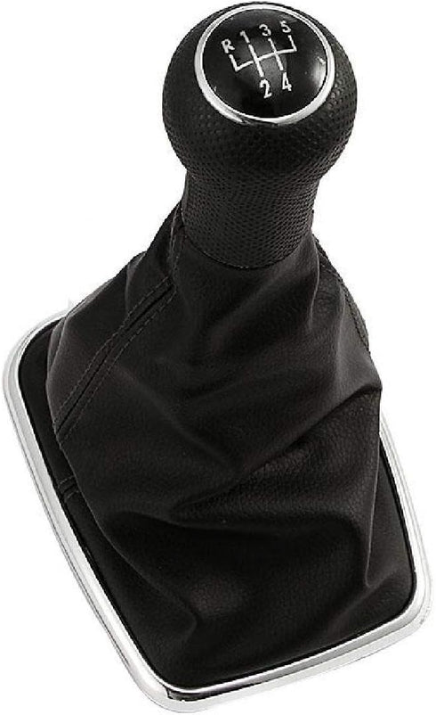 PARTOL 5 Speed Manual Shift Knob Boot, Car Gear Shifter Knob Gaiter Stick Head Lever PU Leather for VW Volkswagen MK4 GOLF/GTI/R32 1998-2005, 1998...