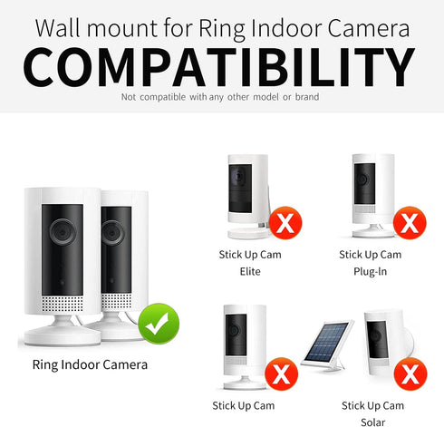 Strong Adhesive Wall Mount for Ring Indoor Cam(2nd Gen and 1st Gen),Two Ways Easy Installation, No Drilling or Screw Secured Fixed (Ring Indoor Ca...