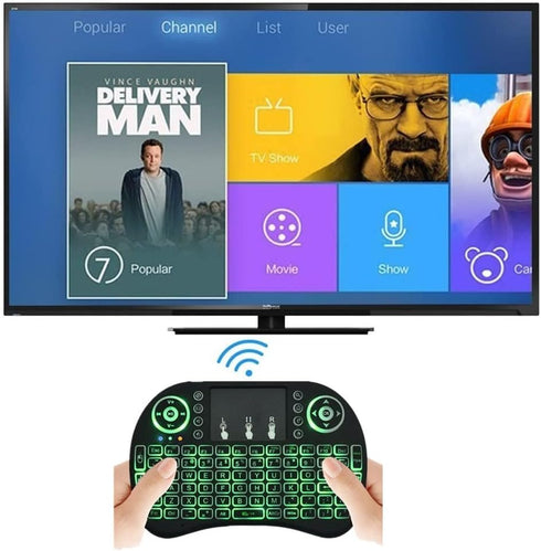 Backlit Mini Wireless Keyboard, Air Mouse Portable Wireless Mini Keyboard with Touchpad Mouse, Wireless Mini Keyboard for PC TV Box HTPC IPTV PC P...