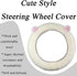 Cartoon Cute Fluffy Steering Wheel Cover for Women Girls,JXJKMMN Furry Ear Steering Wheel Cover Winter Warm Fuzzy Car Steering Wheel Cover Lovely ...