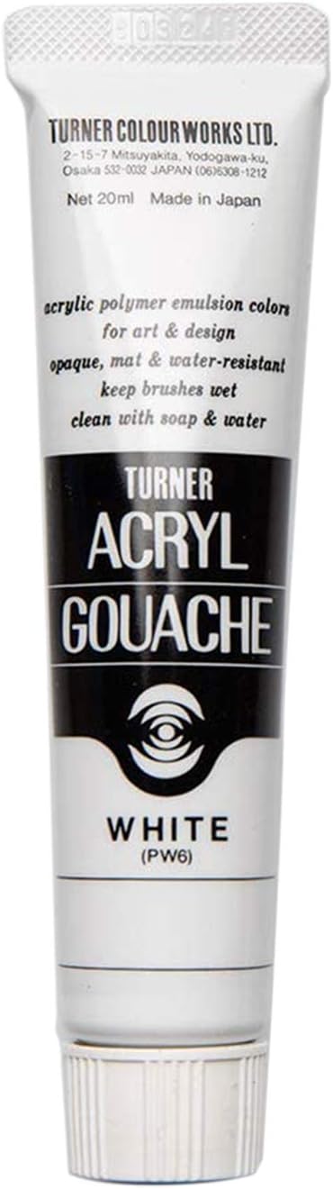 Turner Colour Works Acryl Gouache Artist Acrylic Paint - Single 20 ml Tube - White...