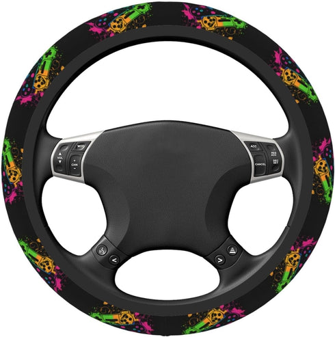 Video Game Controller Elastic Steering Wheel Cover, Universal 15 Inch Car Steering Wheel Covers, Car Accessories for Men Women...