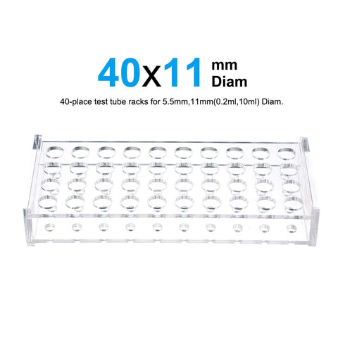uxcell Test Tube Rack Holder Lab Stand Acrylic 40-Well Clear for 0.2ml,10ml...