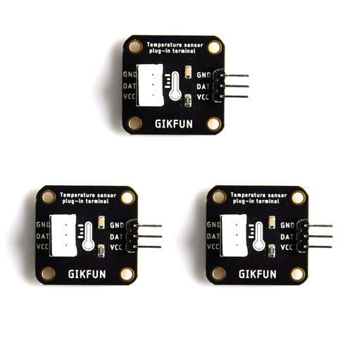 Gikfun DS18B20 Waterproof Digital Temperature Sensor with Adapter Module for Arduino (Pack of 3 sets) EK1183...
