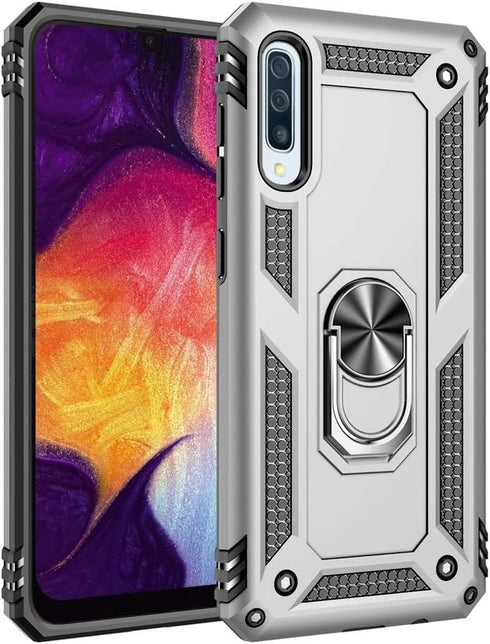 Military Grade Drop Impact for Samsung Galaxy A50 Case 360 Metal Rotating Ring Kickstand Holder Magnetic Car Mount Armor Heavy Duty Shockproof Cas...