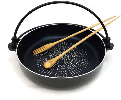 JapanBargain 3789, Bamboo Cooking Chopsticks with Spoon and Fork 3-in-1 Taste and Cook Cooking Utensil for Deep Frying Shabu Hot Pot Noodles, 13 i...