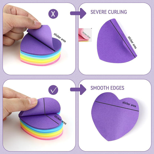 8 Color Sticky Notes Super Cute Post It Notes 240 Sheets Self-Sticky Note Pads for School Office Home (Heart Shape Sticky Notes)...