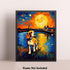 Bestbuddy Pet 11X14 Unframed Starry Night Van Gogh Inspired Beagle Dog by the Lake Farm House Family Animal Pet Family Oil Painting Art Print Post...