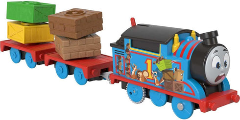 Thomas & Friends Toy Train, Wobble Cargo Thomas Motorized Engine with 2 Cargo Cars for Preschool Railway Play Ages 3+ Years...
