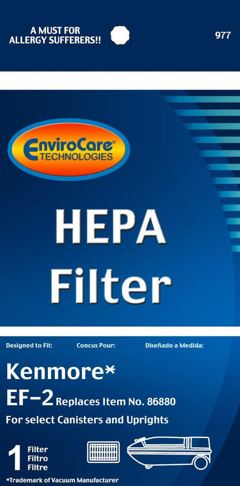 EnviroCare Replacement Vacuum Cleaner HEPA Filters designed to fit Kenmore Progressive EF-2 Machines 2 filters...
