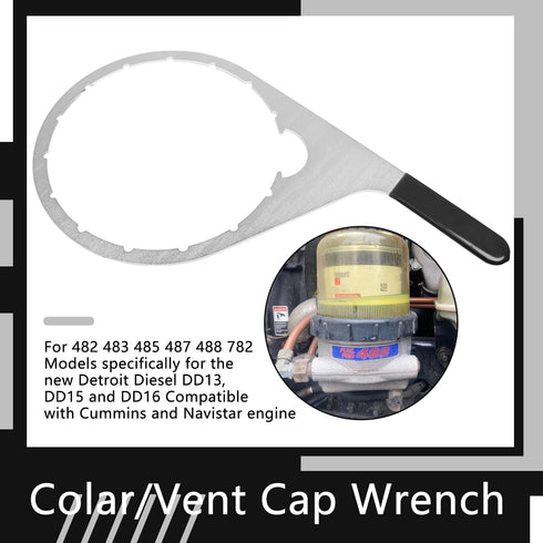 8 Inch Colar/Vent Cap Fuel Filter Wrench for 380134 382 Compatible with Detroit Diesel Truck Engines Cummins Engines, Davco 382 Filter Wrench Silv...