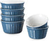 LIFVER 6 oz Porcelain Ramekins Bowls for Souffle, Creme Brulee, Classic Style Ramekins for Baking Oven Safe, Set of 6, Airy Blue...