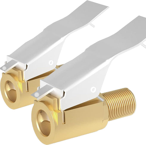 HIYITKS Air Chuck with Clip Adapter, Brass Locking Tire Inflator Nozzle Adapter Connect, No Leakage 250 PSI Tire Chucks for Vehicle Inflator Compr...