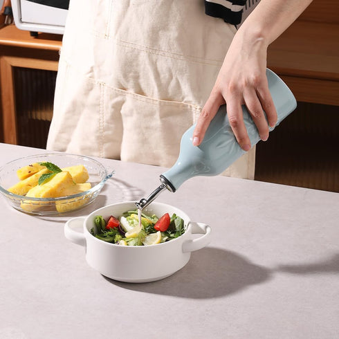 Sweejar Ceramic Olive Oil Dispenser Bottle, 20 Oz Relief Opaque Oil Cruet Protects Oil To Reduce Oxidation, Suitable for Storage Oil, Vinegar, Soy...