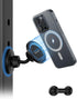 Gym Magnetic Phone Holder for MagSafe, Dual Magnetic Phone Mount Gym Phone Holder Magnet with Double Ball Head Locking Angle Compatible with iPhon...