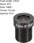 uxcell 3 Pcs CCTV Camera Lens 3.6mm Focal Length 1080P F2.0 1/3 Inch Wide Angle for CCD Camera...