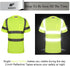 Hi Vis T Shirt Class 3 High Visibility Shirts for Men Safety Shirts with Reflective Strips and Pocket Breathable Construction Work Mesh Short Slee...