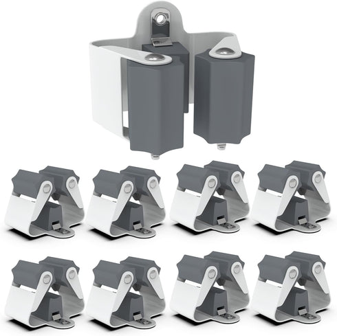3-H Broom Hanger,Mop Holder Wall Mount 8 Pack, Broom Holder Wall Mount for Hanging and Organizing Shovel,Rake,Brush,Yard Tools in Kitchen,Laundry ...