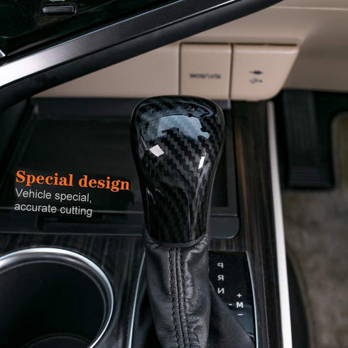 Unifizz Car Accessories Sporty Auto Gear Shift Knob Cover Trim Protector Cap Carbon Fiber Style Camry 2018-2023 for T-OYO-ta Corolla Avalon 2019-2...