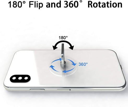 Transparent Phone Ring Holder Grip 360 Degree Free Rotation, Clear Cell Phone Finger Ring Kick-Stand Compatible with iPhone X 8 7 Plus 6S 6 5s 5 S...