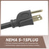 Industries Inc 3-Wire Appliance and Power Tool Cord, 3 ft, 14 AWG, 15A/125V AC, 1875w, Grey, 2pack...
