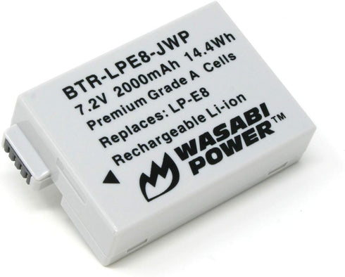 Wasabi Power Battery for Canon LP-E8 and Canon EOS 550D, EOS 600D, EOS 700D, EOS Rebel T2i, EOS Rebel T3i, EOS Rebel T4i, EOS Rebel T5i...