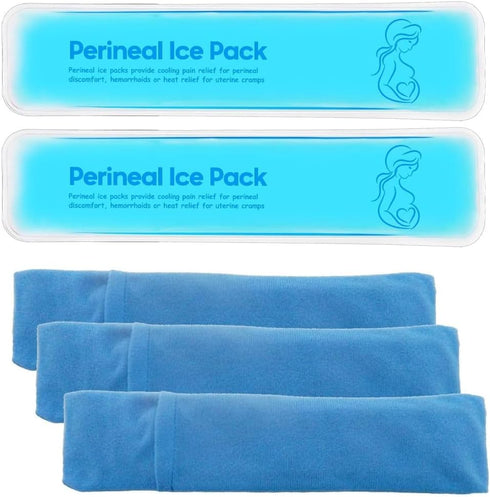 Perineal Cooling Pad, Postpartum Cold Packs for Women After Pregnancy and Delivery, 2 Ice Pack and 3 Cover (Blue)...
