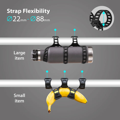 Bone Universal Bike Strap Holder for Waterbottle, Raincoat, Supplies, Music Speaker, Cycling Accessories Strap for Mountain Road Bike, Camping acc...