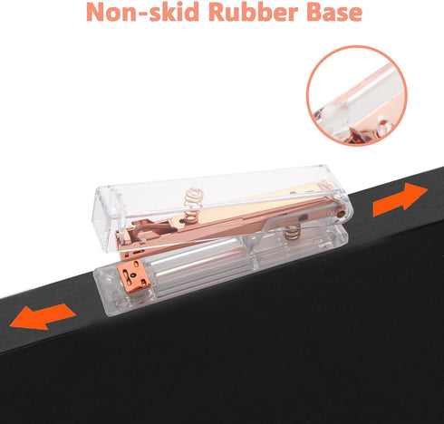 Rose Gold Acrylic Stapler, Desktop Stapler, 25 Sheet Capacity, Includes 1000 Staples and Staple Remover...