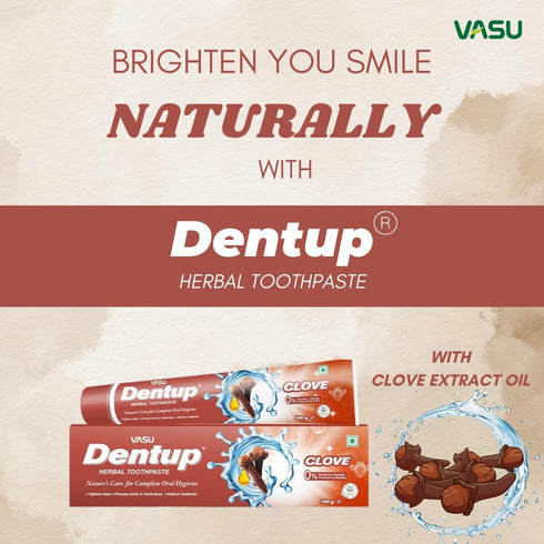 Dentup Herbal Toothpaste with Clove- Nature's care for complete oral hygiene PACK of 2 (100 gm x 2)...