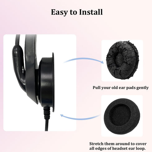 Ear Cushions for Jabra Headset Replacement Foam Ear Pads for Jabra PRO 920 9450 Biz 1500 2300 2400 GN2000 Plantronics HW251N HW510 Blackwire C310 ...