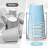 Bathroom Cup Dispenser, Small Cups Holder for 3oz-4oz Disposable Mouthwash Rinsing Paper Cups Storage, Compact Clear Plastic Cup Organizer for Bat...