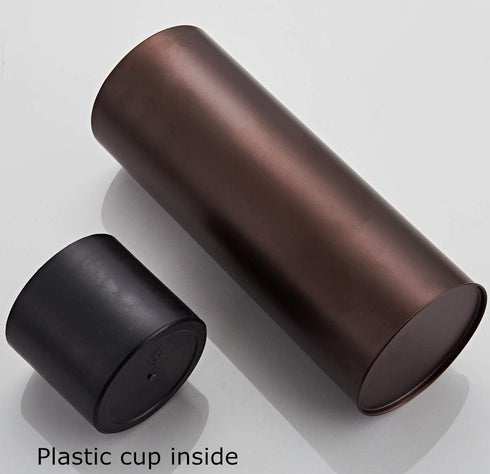 Bronze Toilet Plunger with Holder for Bathroom Metal Canister Holder Drip Cup, Heavy Duty, Deep Cleaning,Quick Dry Bronze...
