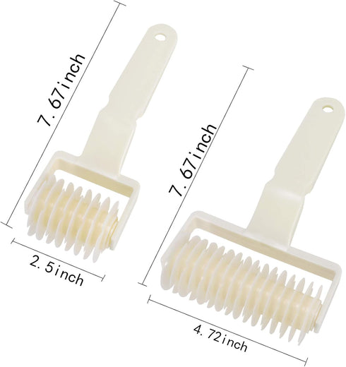 Lamoutor 2Pcs Lattice Roller Cutter Pastry Cutter Roller DIY Baking Tool for Dought Cookie Pie Pizza Bread Pastry...
