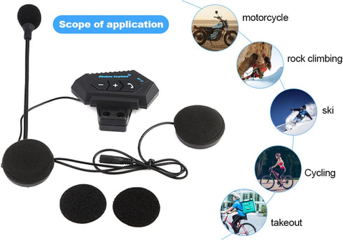 Estink Helmet BT Headset, BT12 Motorcycle Helmet BT Headset Headphone Speakers Support Handsfree Calling Hi-Fi Headphone with Rechargeable Li-ion ...