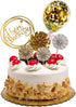DIYASY Gold Happy Birthday Cake Topper Kit, Confetti Balloon Paper Fans Acrylic Cake Toppers for Birthday Cake Decoration 6 Pcs...